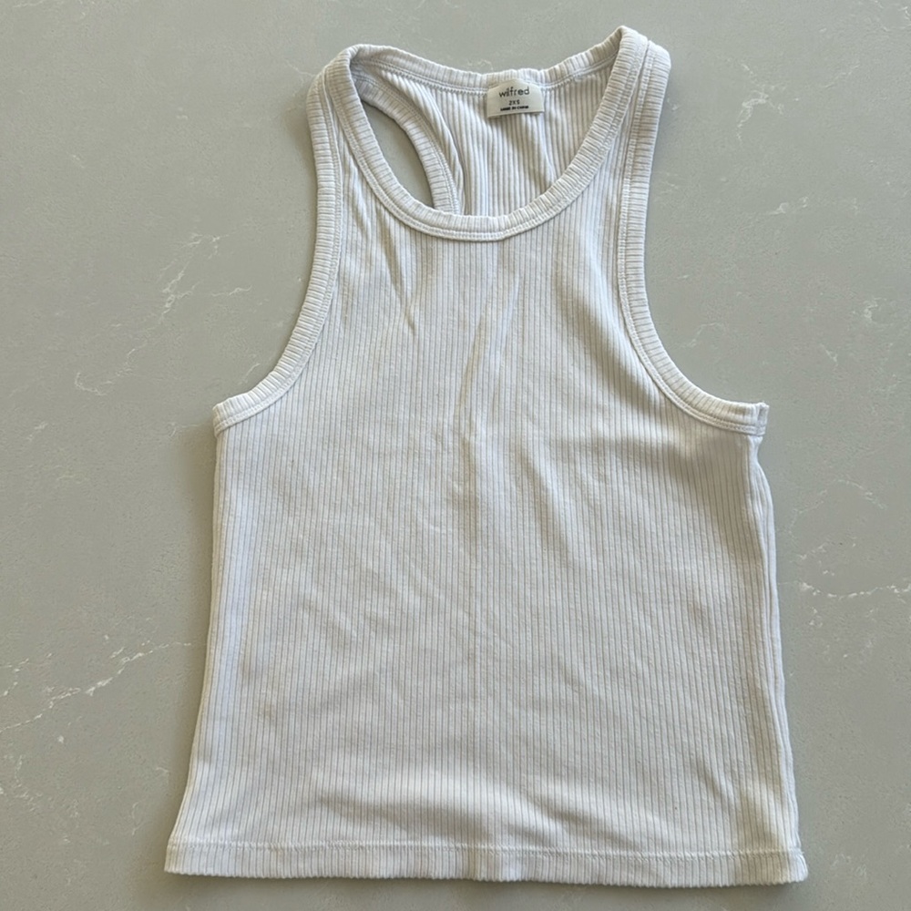 Wilfred ribbed white tank 2XS